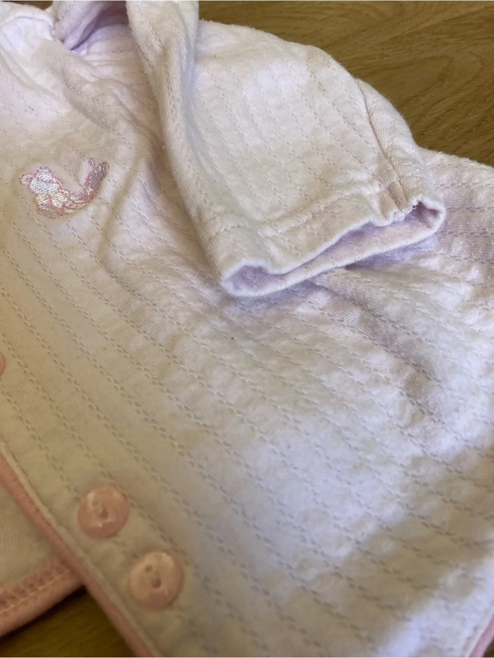 First Impressions Vintage Light Pink Quilted Baby Cardigan Jacket & Hat Set